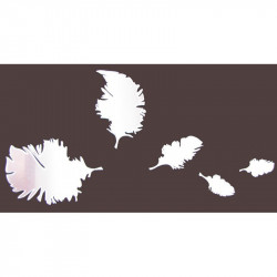 MIROIR ADHESIF SET DE 5 PLUMES