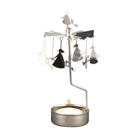 Bougeoir Carrousel Tournant - Photophore Décoratif Pour Bougies Chauffe-plat - Noël Ou Mariage