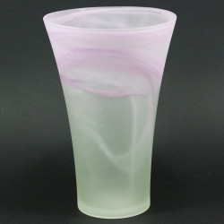 Vase design translucide effet voile violet alabaster