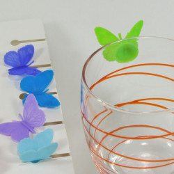 Marque-verres à ventouse papillons x10