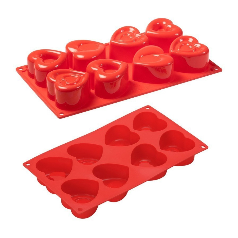 Moule silicone 8 coeurs Pavonidea