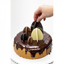 MOULE SILICONE 5 OEUFS DE PAQUES 3D LEKUE