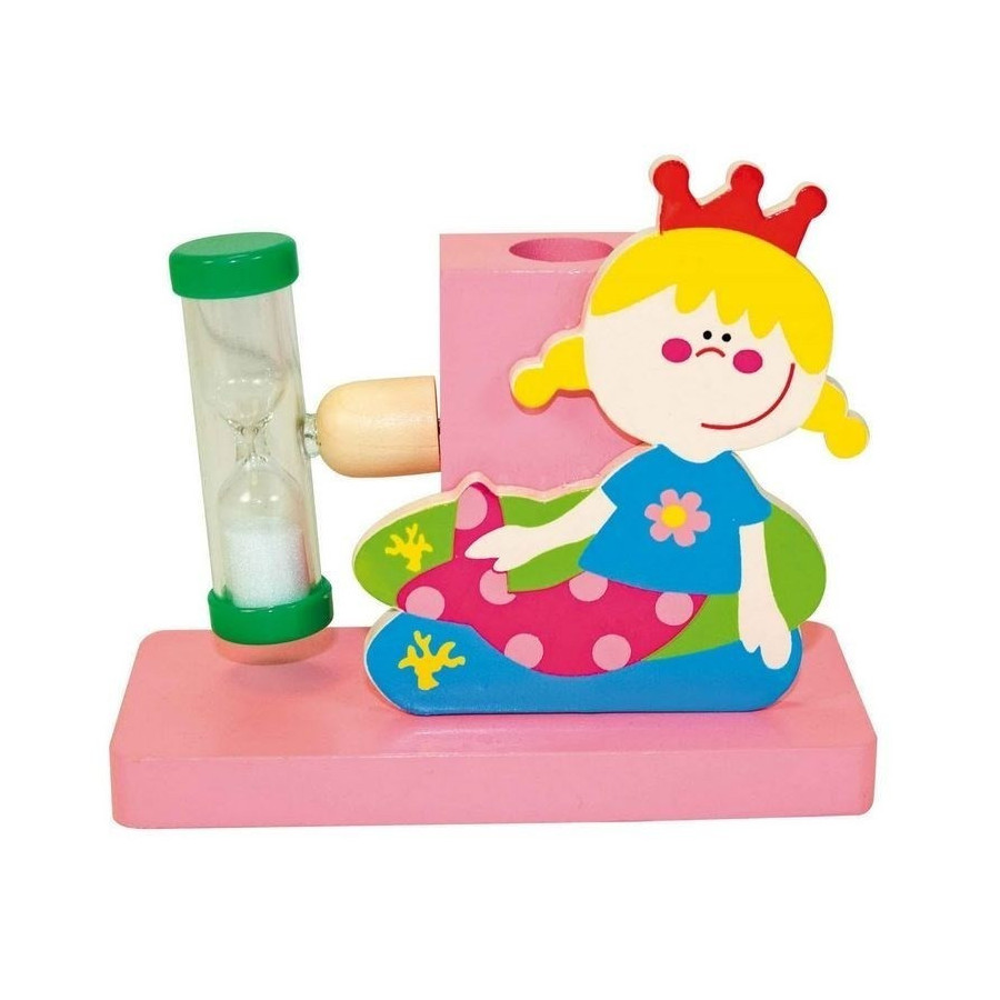 Porte brosse à dents avec sablier sirène rose Porte brosse à dents avec sablier sirène rose