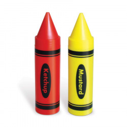 Distributeurs ketchup et moutarde Crayons