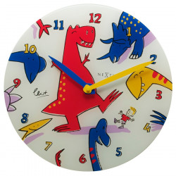 Horloge murale enfant Nextime 8813 Dino dance