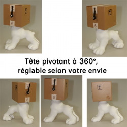 Horloge de table chien tête cube carton