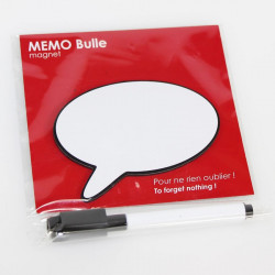 Mini ardoise effaçable magnétique - petite bulle blanche
