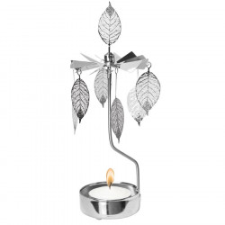 Bougeoir carrousel Feuilles argent