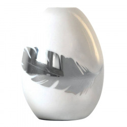 Vase boule soliflore céramique - blanc plume