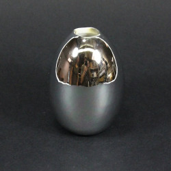 Vase boule soliflore céramique - argent