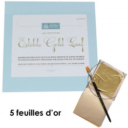 Carnet de 5 feuilles d'or 24 carats SK Designer