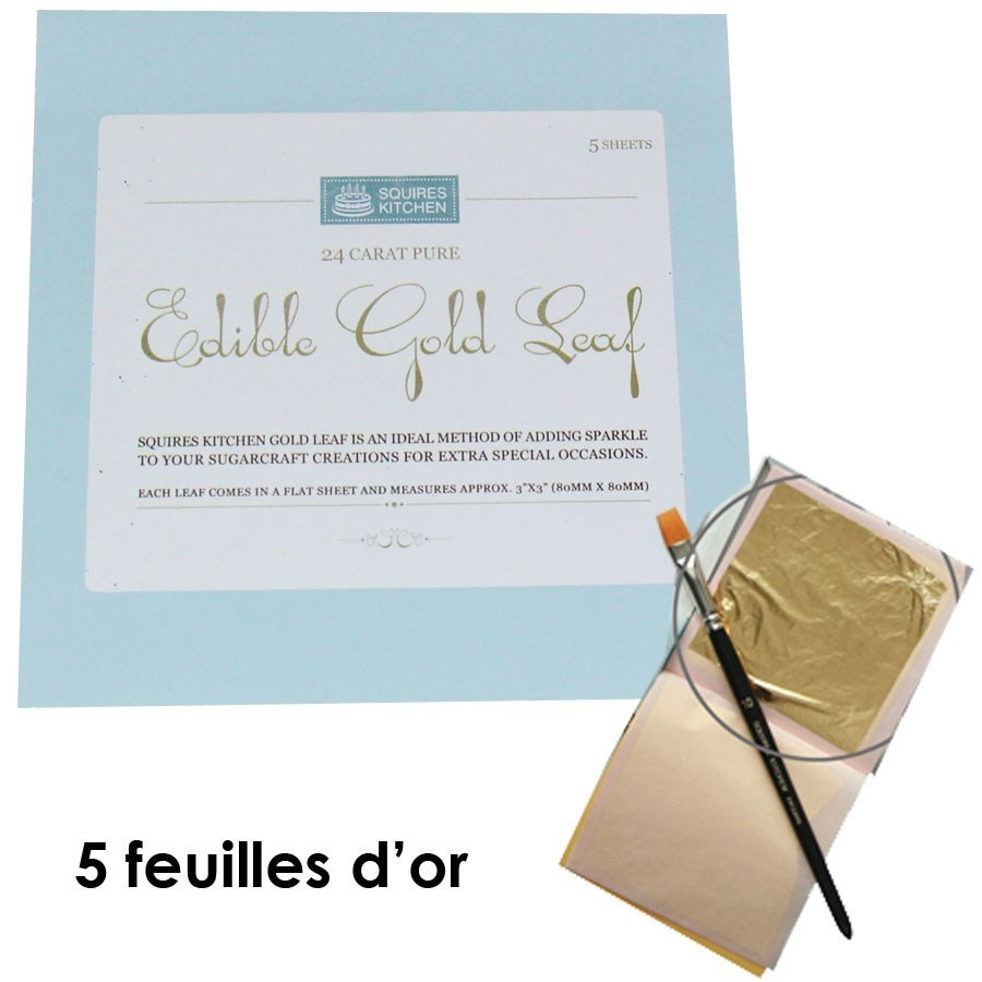 Carnet de 25 feuilles d'or alimentaire