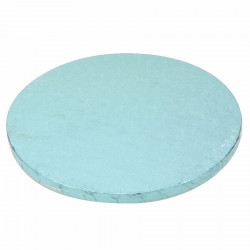 Plateau de présentation épais pour gâteau - rond - bleu - 25 cm