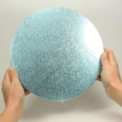Plateau de présentation épais pour gâteau - rond - bleu - 25 cm