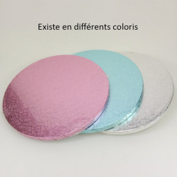 Plateau de présentation épais pour gâteau - rond - bleu - 25 cm