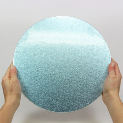 Plateau de présentation épais pour gâteau - rond - bleu - 30 cm