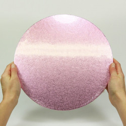 Plateau de présentation épais pour gâteau - rond - rose - 30 cm
