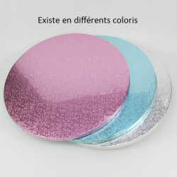 Plateau de présentation épais pour gâteau - rond - bleu - 30 cm
