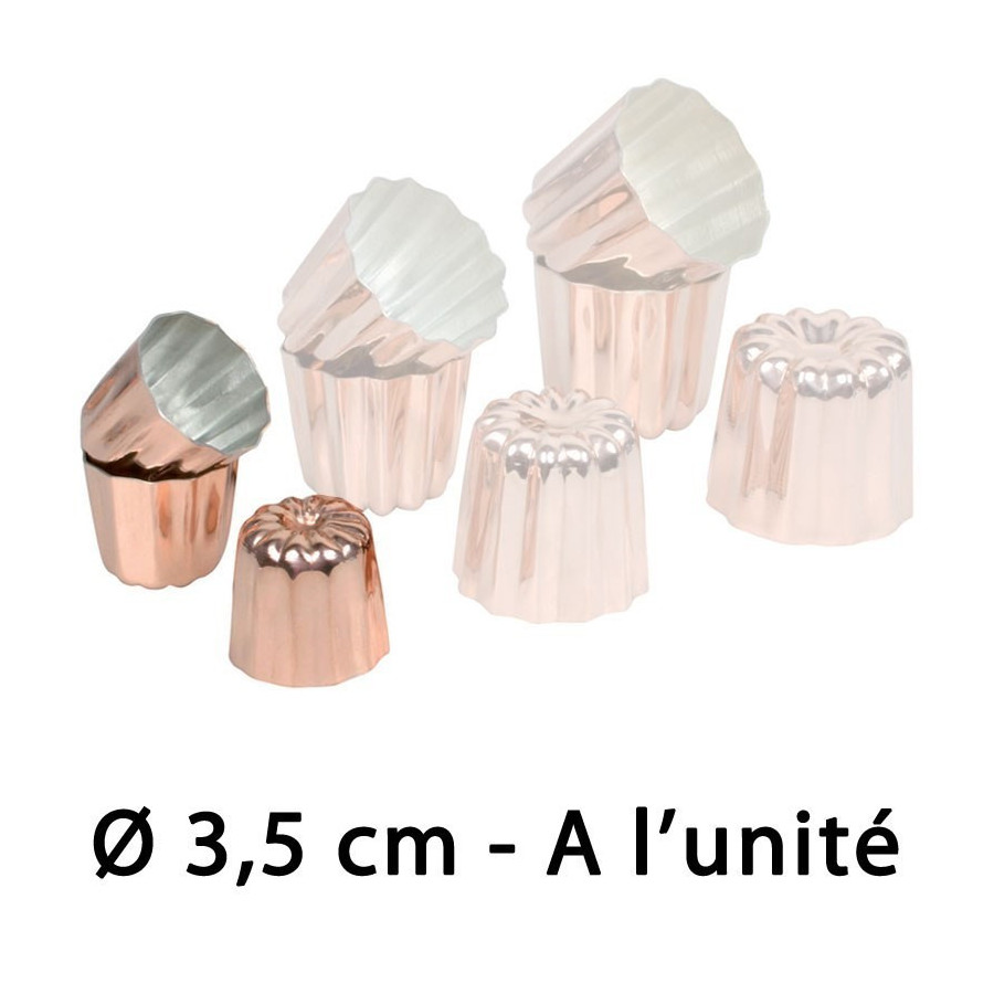 Moule pour mini cannelés bordelais en cuivre 35mm