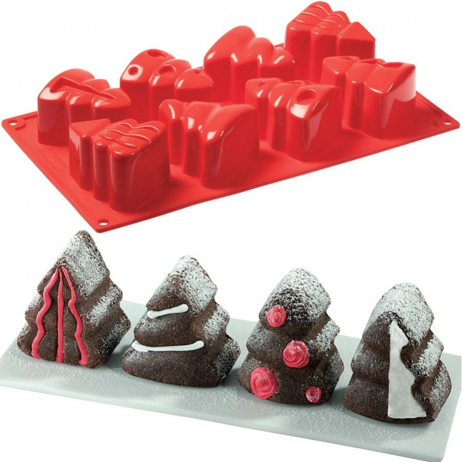 Moule Silicone 8 Mini Sapins Individuels Pavonidea