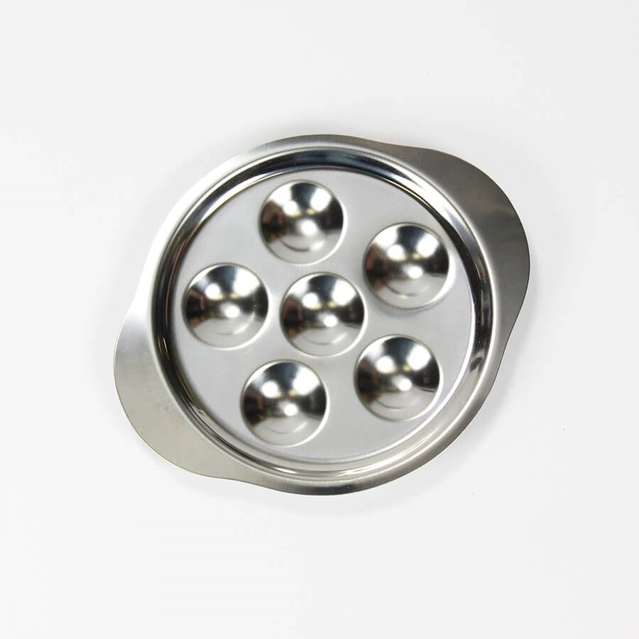 Assiette à escargots inox 6 empreintes Assiette à escargots inox 6 empreintes