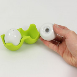 Salière et poivrière oeufs Twin Contento - vert