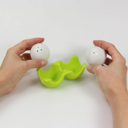 Salière et poivrière oeufs Twin Contento - vert