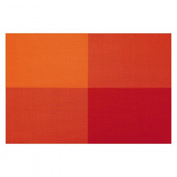 4 sets de table vinyle tressé Zarah Contento - carrés orange
