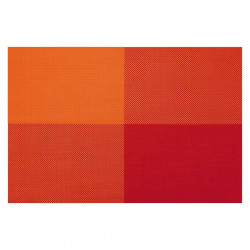 4 sets de table vinyle tressé Zarah Contento - carrés orange