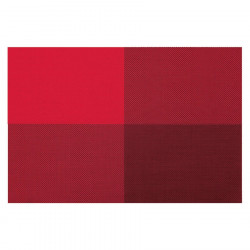 4 sets de table vinyle tressé Zarah Contento - carrés rouge