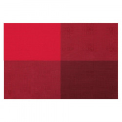 4 sets de table vinyle tressé Zarah Contento - carrés rouge