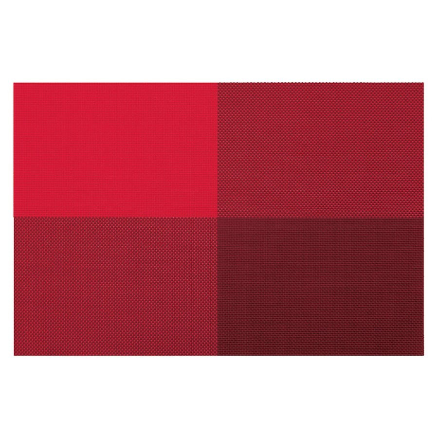 4 sets de table vinyle tressé Zarah Contento - carrés rouge 4 sets de table vinyle tressé Zarah Contento - carrés rouge