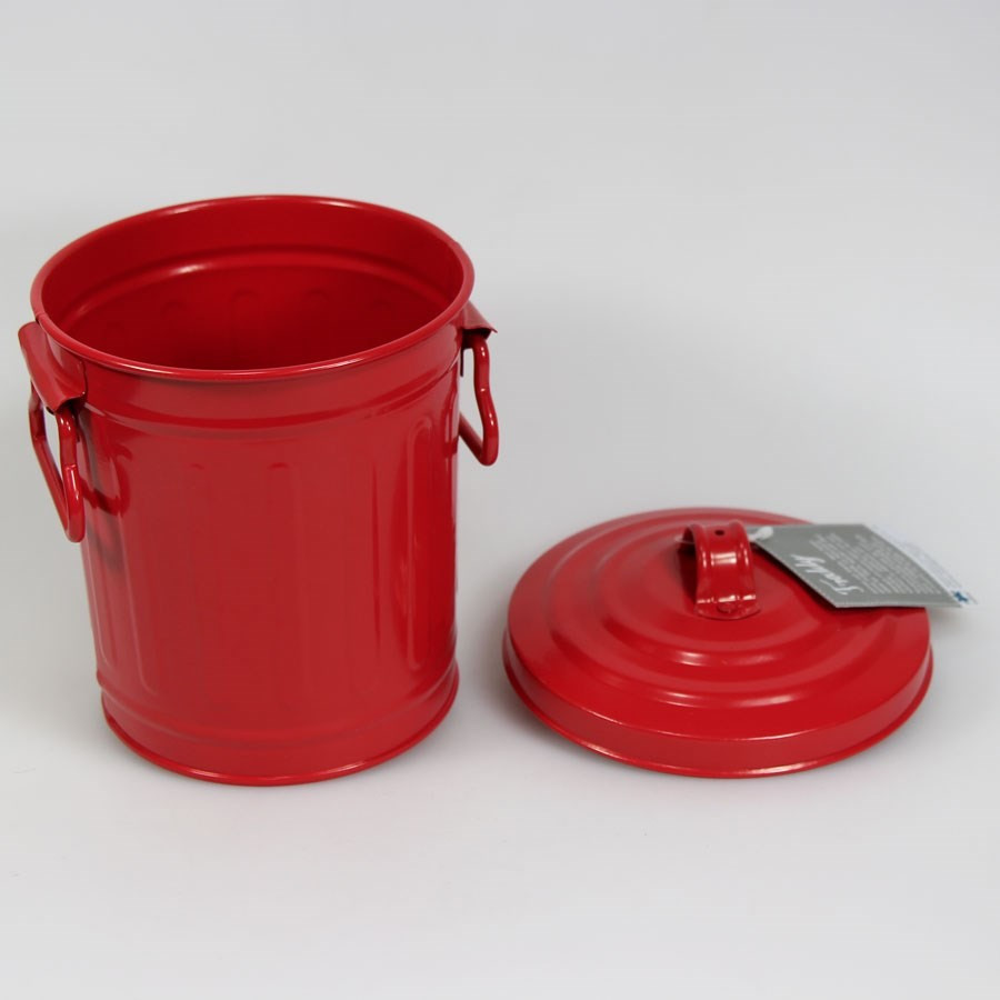 Poubelle de table en métal Freddy Contento rouge