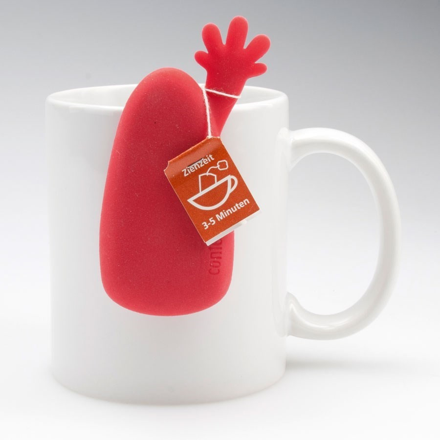 Support sachet de thé silicone Contento rouge