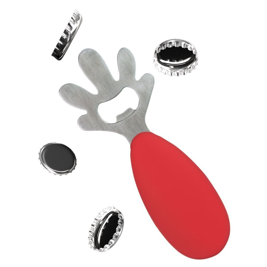 Décapsuleur inox et silicone Cheers Contento - rouge Décapsuleur inox et silicone Cheers Contento - rouge