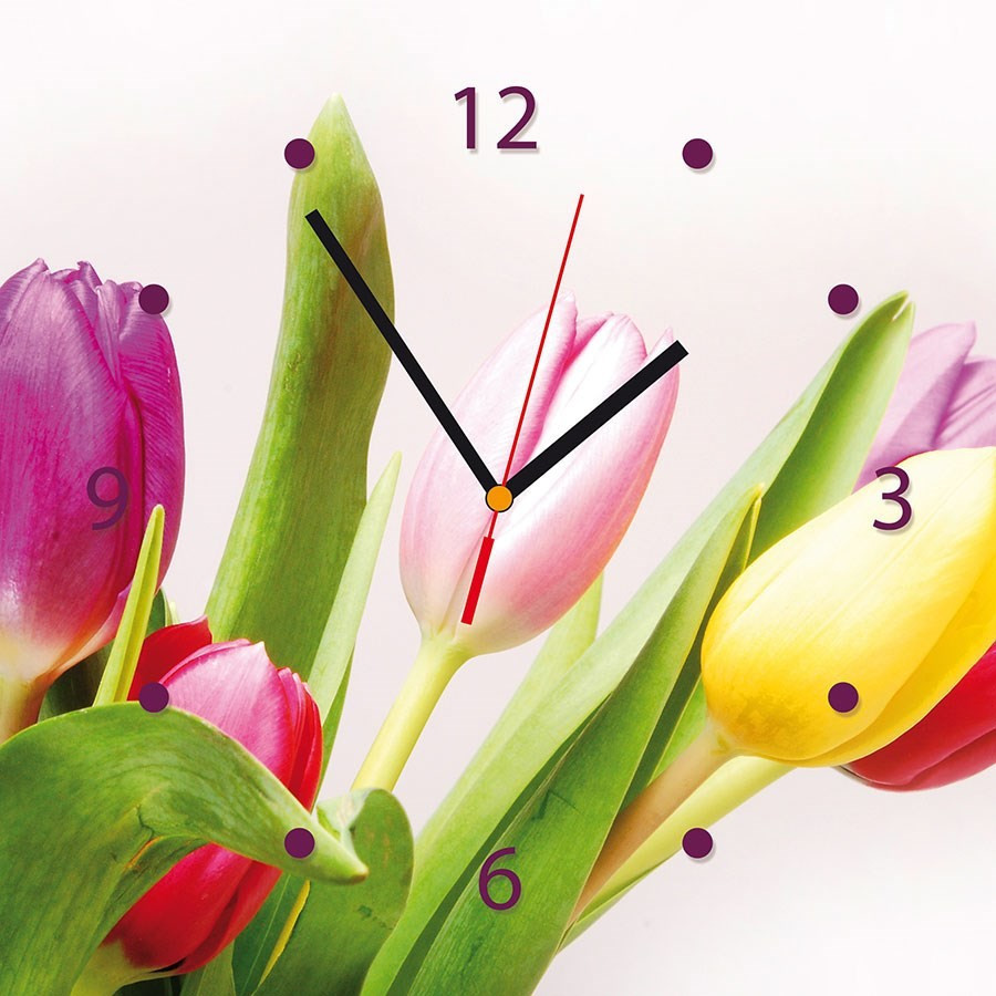 Horloge murale déco Contento - Tulipes