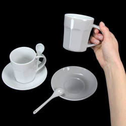 Coffret de 2 mugs gris et blanc Intermezzo