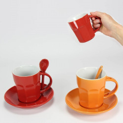 Coffret de 2 mugs rouge et orange Intermezzo