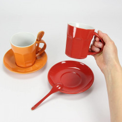 Coffret de 2 mugs rouge et orange Intermezzo