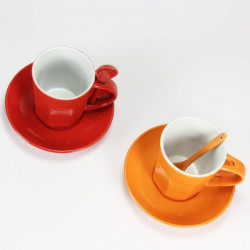 Coffret de 2 mugs rouge et orange Intermezzo