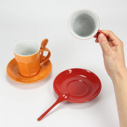 Coffret de 2 mugs rouge et orange Intermezzo