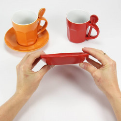 Coffret de 2 mugs rouge et orange Intermezzo