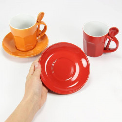 Coffret de 2 mugs rouge et orange Intermezzo