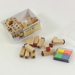 Coffret mini tampons alphabet majuscule en bois