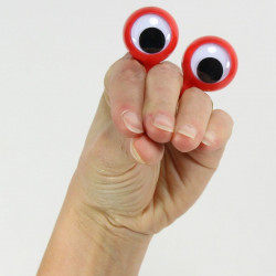 Marionette de doigts paire d'yeux - rouge