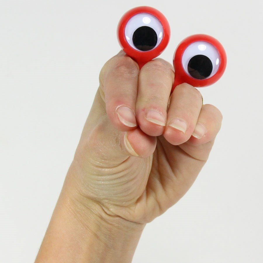 Marionette de doigts paire d'yeux - rouge Marionette de doigts paire d'yeux - rouge