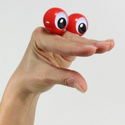 Marionette de doigts paire d'yeux - rouge