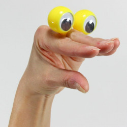 Marionette de doigts paire d'yeux - jaune