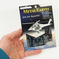 Jeu de construction maquette 3D MetalEarth - hélicoptère AH64 Apache