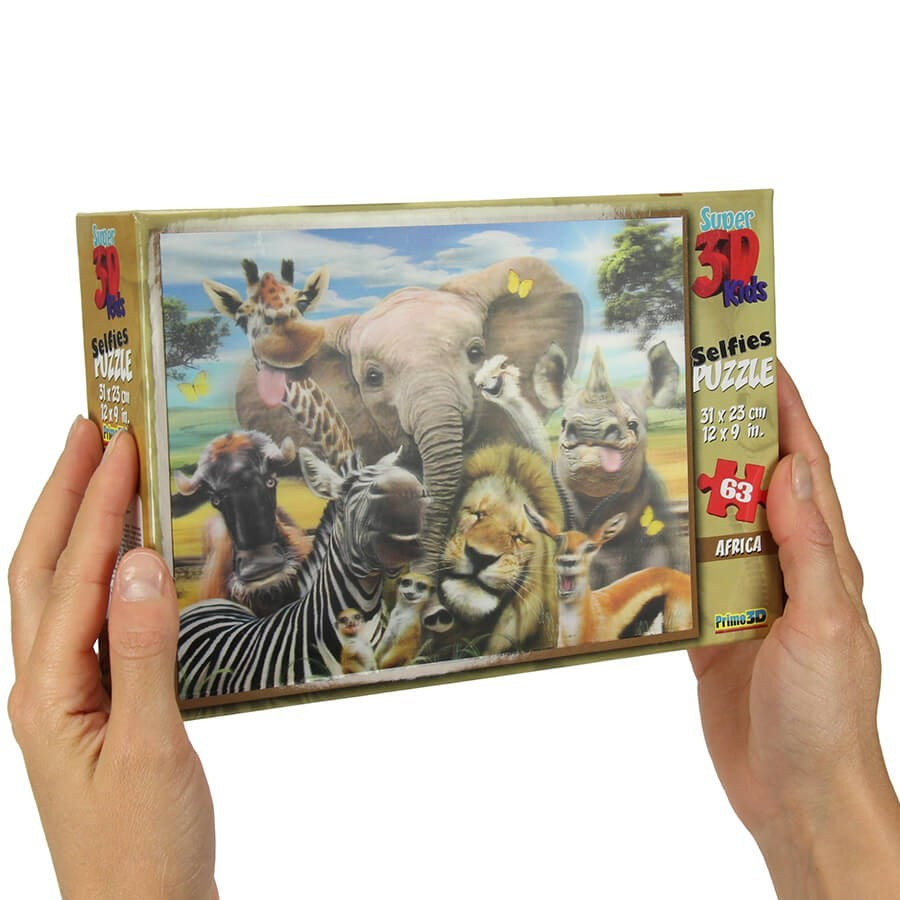Puzzle selfie des animaux d'Afrique - 63 pcs Puzzle selfie des animaux d'Afrique - 63 pcs